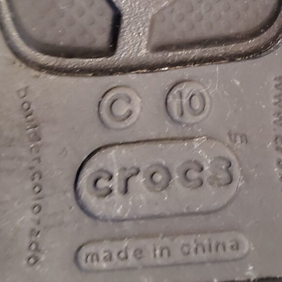 CROCS Unisex Clog Black Suede Slip On Shoes Size C 10 - Picture 4 of 6